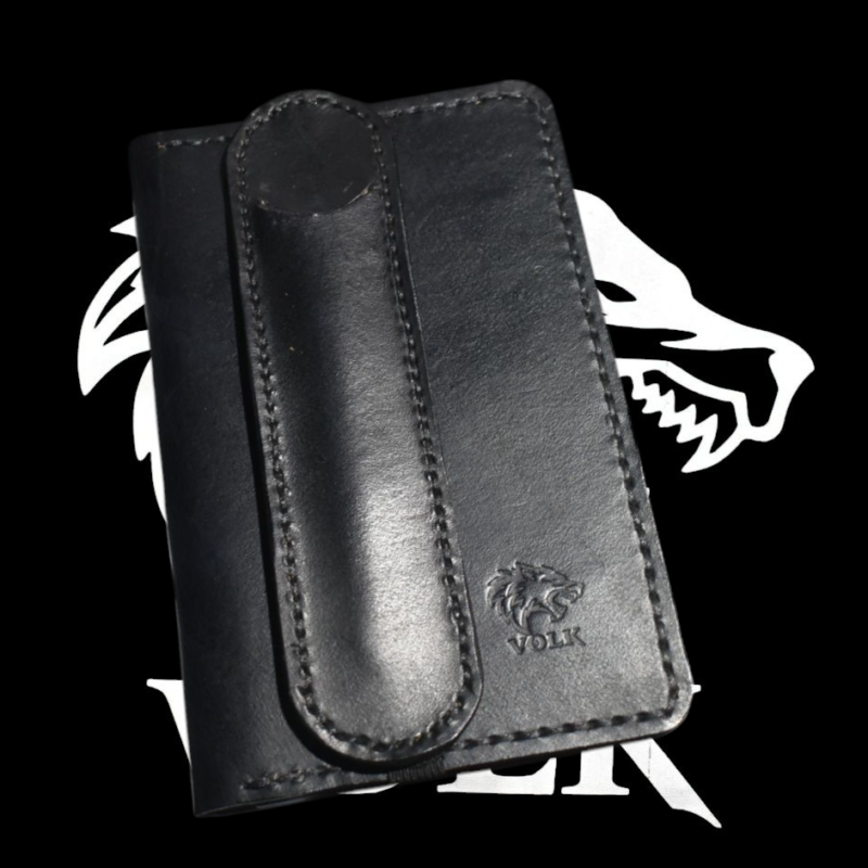 Black Veg Tan Leather with pen slip