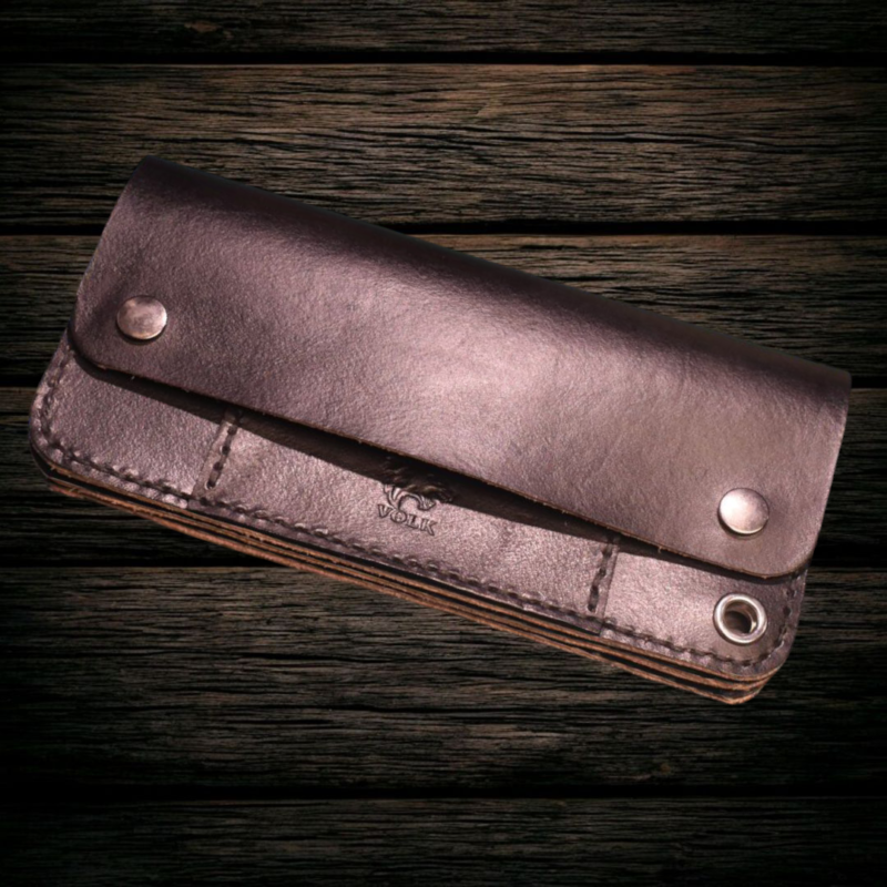 Black Biker/Trucker Wallet - black stitch